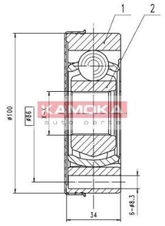 К-т шарнірний привідного валу KAMOKA 8096