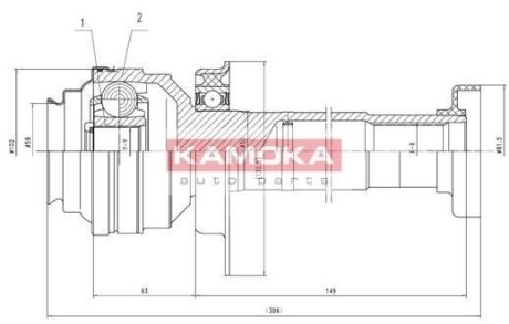 К-т шарнірний привідного валу KAMOKA 8711