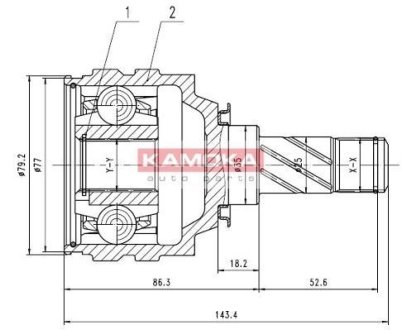 К-т шарнирный приводного вала KAMOKA 8717