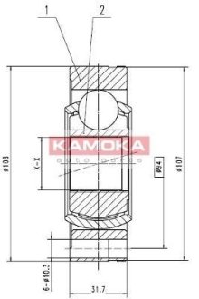 К-т шарнірний привідного валу KAMOKA 8738