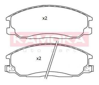 Тормозные колодки дисковые HYUNDAI H1 00-07/SANTA FE 01-06/TRAJET 00-08 KAMOKA JQ101163