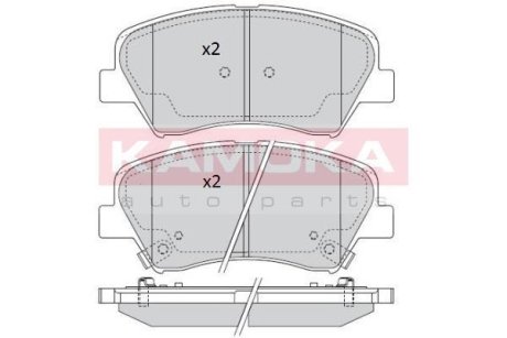 Тормозные колодки дисковые HYUNDAI ELANTRA 11-/VELOSTAR 11- KAMOKA JQ101270