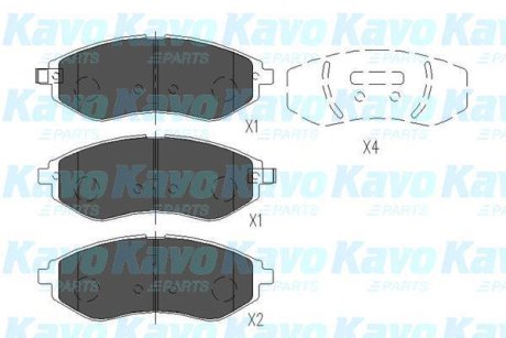 PARTS CHEVROLET Тормозные колодки передн.Aveo 05- KAVO KBP-1019