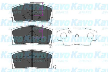 PARTS DAIHATSU Тормозные колодки передн.Applause 89- KAVO KBP-1501