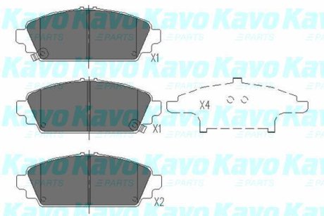 PARTS HONDA Гальмівні колодки передн.Accord 1.6 98-,Civic 1.7CTDi/2.0 01- KAVO KBP-2010