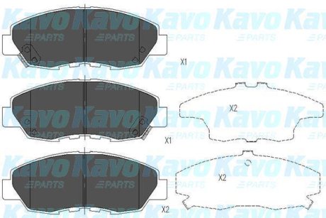 PARTS HONDA Гальмівні колодки передн. Accord 90- KAVO KBP-2026