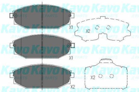 PARTS HYUNDAI Гальмівні колодки передн.Galloper 98- KAVO KBP-3014