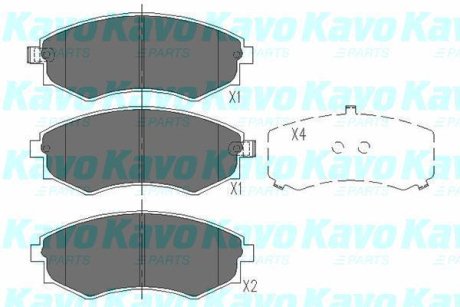 PARTS HYUNDAI Тормозн.колодки передн.Lantra,Sonata II,III,SsangYong Korando,Musso 88- KAVO KBP-3027