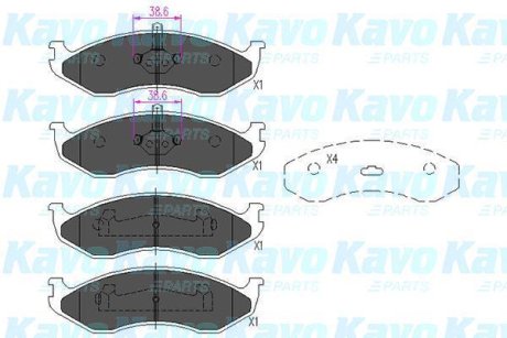 PARTS JEEP Тормозн.колодки передн. Grand Cherokee,Kia Carnival KAVO KBP-4016