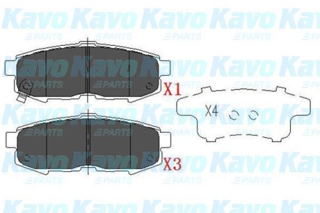 PARTS Гальмівні колодки задн. MAZDA Mpv 02- KAVO KBP-4555