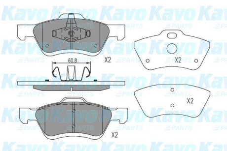 PARTS MAZDA Гальмівні колодки передн. TRIBUTE 04-, FORD MAVERICK 01- KAVO KBP-4564