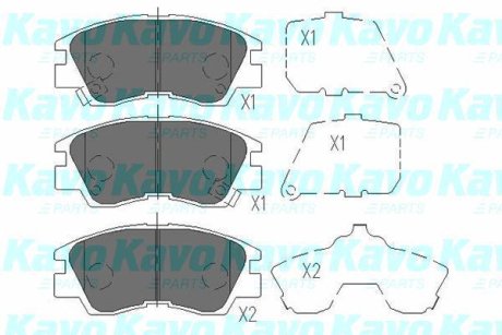 PARTS MITSUBISHI Гальмівні колодки передн. L200,L300,Pajero I,II KAVO KBP-5501