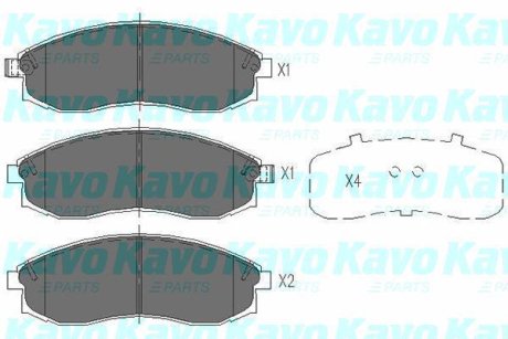 PARTS MITSUBISHI гальмівні колодки передн. L200 96-, NISSAN MAXIMA / MAXIMA QX IV (A32) 3.0 95-00 KAVO KBP-5517