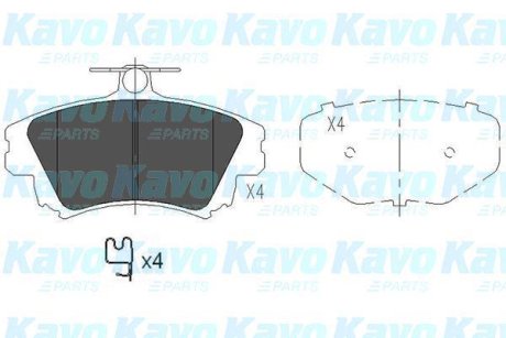 PARTS MITSUBISHI Гальмівні колодки передні Carisma,Colt 95- KAVO KBP-5519