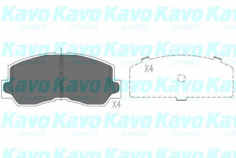 PARTS MITSUBISHI Гальмівні колодки передн.Galant I,II,L300,Pajero I,Celica KAVO KBP-5532