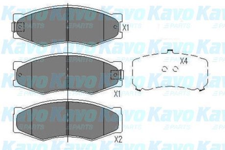 PARTS NISSAN Колодки гальмівні передн. Bluebird,Serena,Vanette 84- KAVO KBP-6524