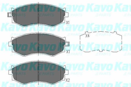 PARTS NISSAN гальмівні колодки передн.Primera 90- KAVO KBP-6527