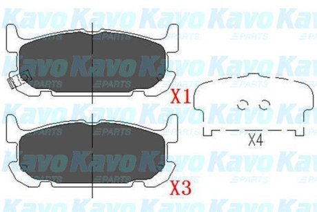 PARTS MAZDA гальмівні колодки задн. MX-5 II 1.8 98- KAVO KBP-6571