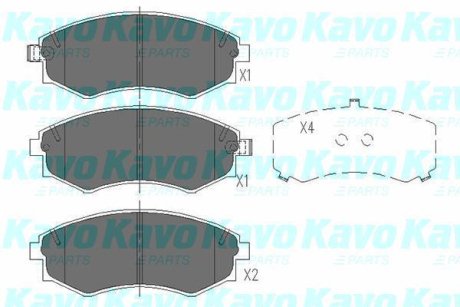 PARTS гальмівні колодки перед. HYUNDAI Lantra, Sonata KIA Magentis 00- KAVO KBP-7504