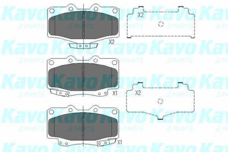 PARTS TOYOTA Гальмівні колодки LandCruiser 3,0-3,4 -02 KAVO KBP-9054