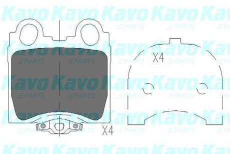 PARTS TOYOTA Тормозные колодки задн.Lexus GS/IS 97- KAVO KBP-9066