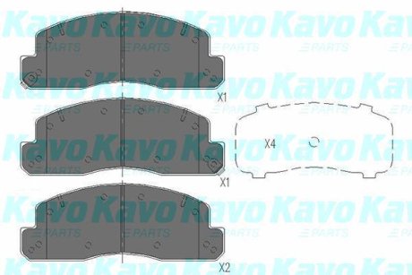 PARTS TOYOTA Гальмівні колодки передн. DYNA 4.0 11- KAVO KBP-9088