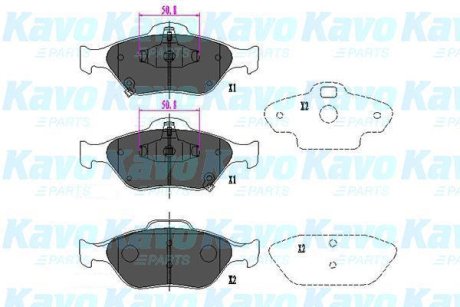 PARTS TOYOTA гальмівні колодки передн. Yaris 05- KAVO KBP-9091