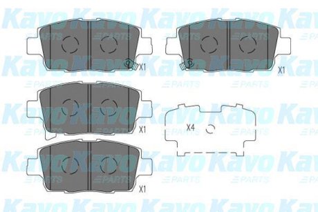 PARTS TOYOTA Гальмівні колодки передн. YARIS VERSO 1.3 02-05 KAVO KBP-9134