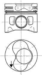 Поршень з кільцями VAG 80.01 1Z/AFN/AGR/AHF/ALH/ASV/AVG/AHH/AHU/ALE/AEY (1-2CYL) (вир-во KS) KOLBENSCHMIDT 94427720