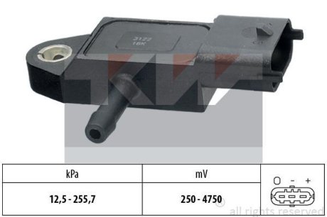 Датчик тиску повітря(вакуума) (аналог EPS 1.993.122/Facet 10.3122) KW 493 122
