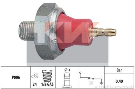 Датчик тиску масла (аналог EPS 1.800.015/Facet 7.0015) KW 500 015