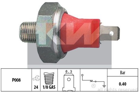 Датчик тиску масла (аналог EPS 1.800.017/Facet 7.0017) KW 500 017 (фото 1)