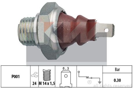 Датчик тиску масла (аналог EPS 1.800.023/Facet 7.0023) KW 500 023