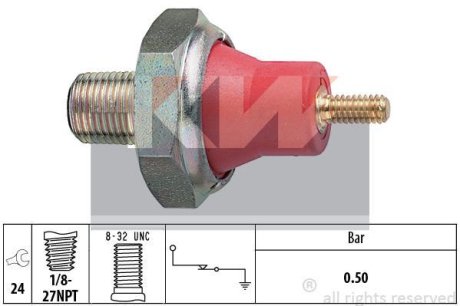Датчик тиску масла (аналог EPS 1.800.031/Facet 7.0031) KW 500 031 (фото 1)