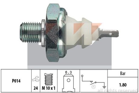 Датчик тиску масла (аналог EPS 1.800.045/Facet 7.0045) KW 500 045 (фото 1)