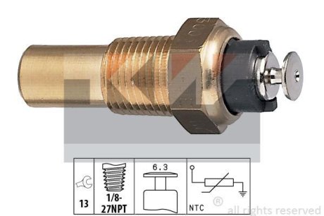 Датчик температури охолодж. рідини/масла/топлива (аналог EPS 1.830.005/Facet 7.3005) KW 530 005
