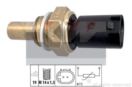 Датчик температури охолодж. рідини/масла/топлива (аналог EPS 1.830.350/Facet 7.3350) KW 530 350 (фото 1)