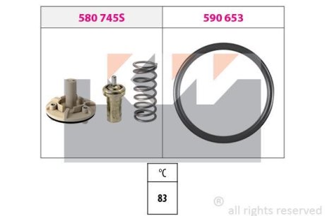 Термостат (аналог EPS 1.880.745 /Facet 7.8745) KW 580 745 (фото 1)