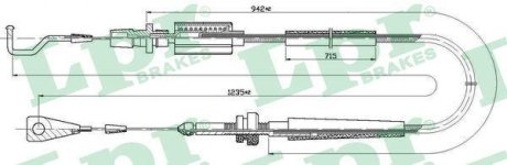 Трос газу VW T-4 1.9D/TD 1230mm LPR C0030A (фото 1)