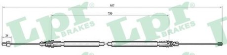 Трос ручного тормоза LPR C0348B