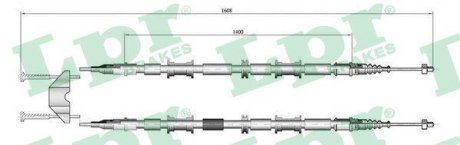 Трос ручного тормоза LPR C0654B