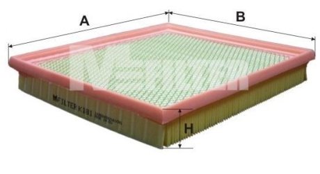 Фільтр повітряний OPEL Kadett E 1.8-2.0 (вир-во) M-FILTER K181 (фото 1)