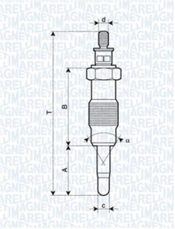 Свічка розжарювання Fiat Ducato 2.5D 94- MAGNETI MARELLI 062582804304 (фото 1)