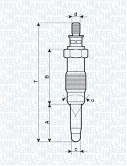 Свеча накала DB 208-410/Sprinter/Vito 2.3D (11.5V) MAGNETI MARELLI 062583003304