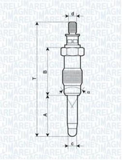 Свічка розжарювання MERCEDES, LANCIA, HONDA, FORD [] MAGNETI MARELLI 062587001304