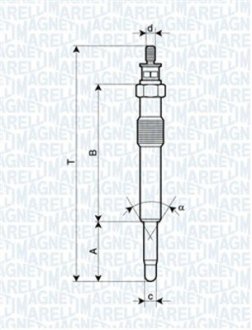 Свеча накала Ford Connect 1.8TDCI 02- MAGNETI MARELLI 062900018304