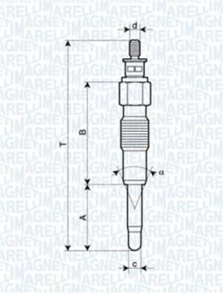 Свічка розжарювання MAGNETI MARELLI 062900040304 (фото 1)