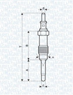 Свічка розжарювання MB Sprinter 2.9TDI OM602 96-00 MAGNETI MARELLI 062900046304