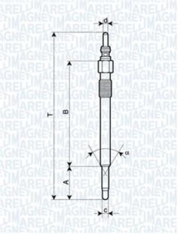 Свеча накала VW LT 2.8TDI (116KW) MAGNETI MARELLI 062900050304