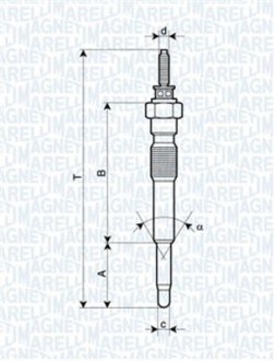 Свеча накала Toyota Land Cruiser 93-02 (11V) MAGNETI MARELLI 062900068304